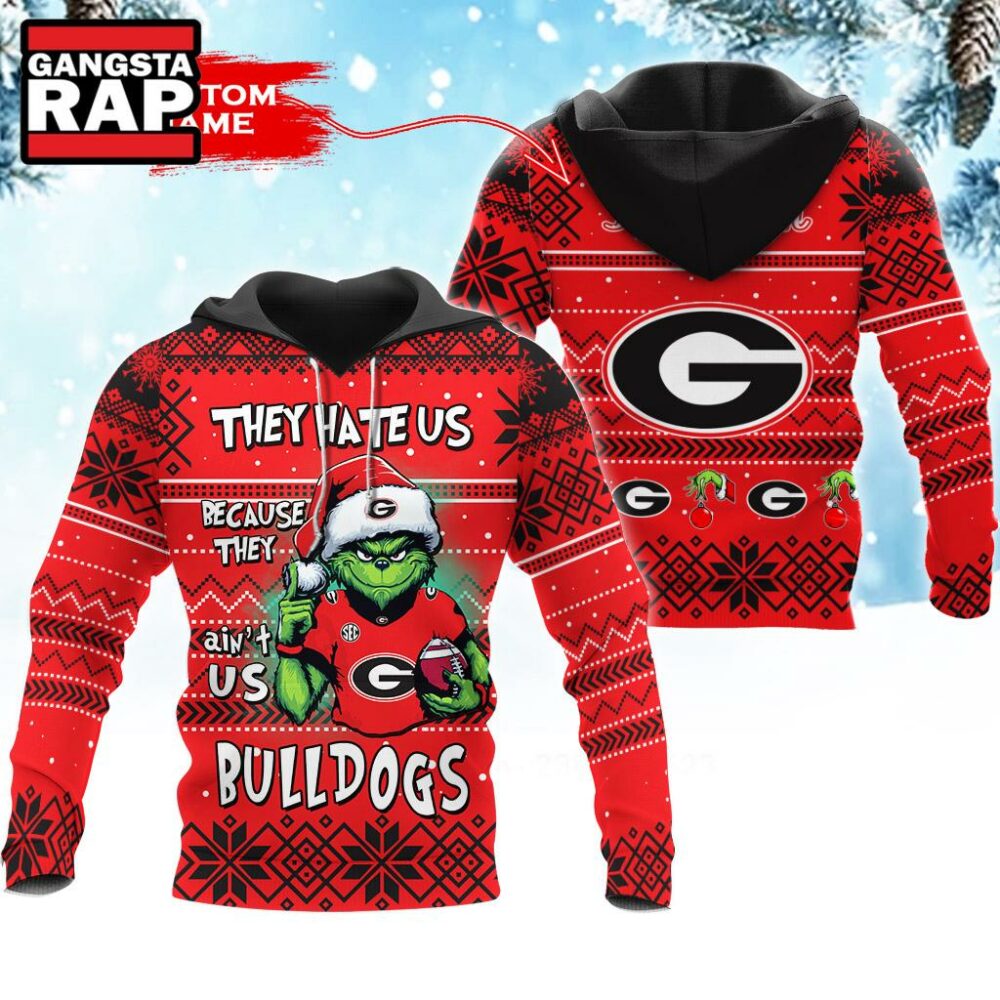 NCAA Georgia Bulldogs They Hate US Special Grinch Snow Christmas Hoodie