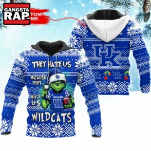 NCAA Kentucky Wildcats They Hate US Special Grinch Snow Christmas Hoodie