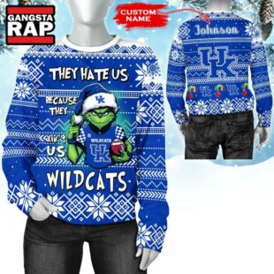 NCAA Kentucky Wildcats They Hate US Special Grinch Snow Christmas Sweatshirt