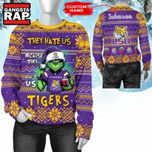 NCAA LSU Tigers They Hate US Special Grinch Snow Christmas Sweatshirt