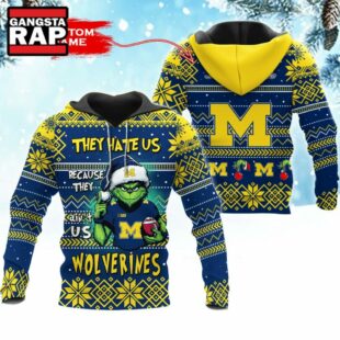 NCAA Michigan Wolverines They Hate US Special Grinch Snow Christmas Hoodie