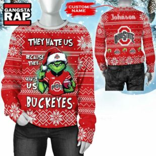 NCAA Ohio State Buckeyes They Hate US Special Grinch Snow Christmas Sweatshirt