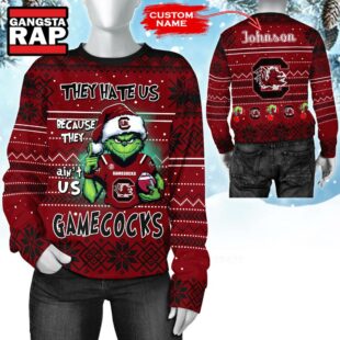 NCAA South Carolina Gamecocks They Hate US Special Grinch Snow Christmas Sweatshirt