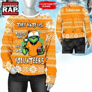 NCAA Tennessee Volunteers They Hate US Special Grinch Snow Christmas Sweatshirt