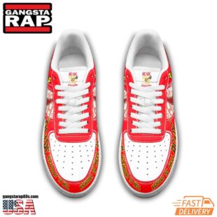 ACDC Bans Air Low Top Sneakers Shoes Red-White