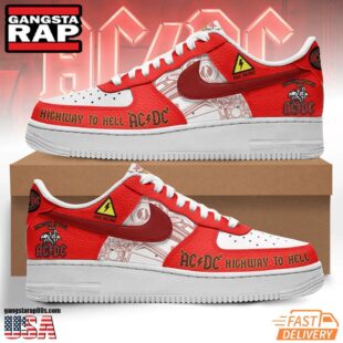 ACDC Bans Air Low Top Sneakers Shoes Red-White