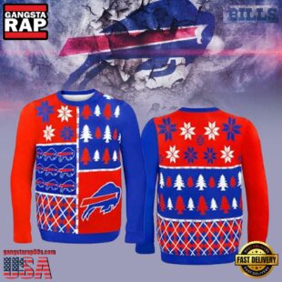 Buffalo Bills Busy Block NFL Christmas Ugly Sweater