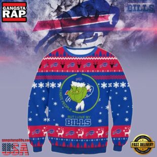 Buffalo Bills Grinch But I Love My Bills NFL Ugly Christmas Sweater