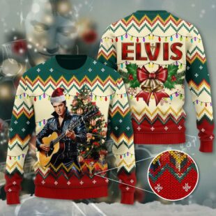 Celebrate Christmas Like The King With Elvis Presley 3D Ugly Sweater - Xmas Sweaters