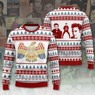 Celebrate The Holidays In Style With Elvis Presley 3D Ugly Sweater - Xmas Sweaters