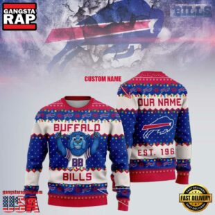 Custom Buffalo Bills Cute Mascot NFL Ugly Christmas Sweater