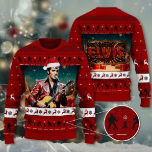 Elvis Presley 3D Ugly Sweater A Christmas Must-Have - Xmas Sweaters