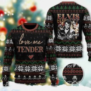 Elvis Presley 3D Ugly Sweater A Festive Twist On Classic Rock - Xmas Sweaters