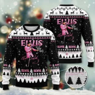 Elvis Presley 3D Ugly Sweater A Fun Twist On Classic Holiday Style - Xmas Sweaters