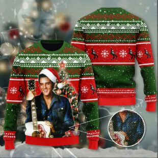 Elvis Presley 3D Ugly Sweater A Tribute To The King Of Christmas - Xmas Sweaters