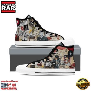 Elvis Presley Rock 'N' Roll Forever High Top Canvas Sneakers Shoes For Fans Lovers