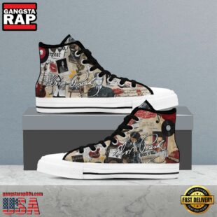 Elvis Presley Rock 'N' Roll Forever High Top Canvas Sneakers Shoes For Fans Lovers