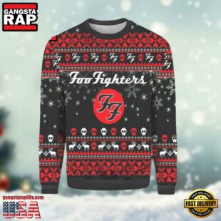 Foo Fighters Fans Lover Black Red Color Ugly Sweater