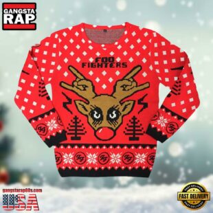 Foo Fighters The Foos FooDolph Reindeer Ugly Christmas Sweater