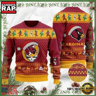 Grateful Dead Arizona Cardinals NFL Football Christmas Ugly Sweater