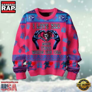 Grateful Dead Band I Love You More Than Words Can Tell Christmas Ugly Sweater