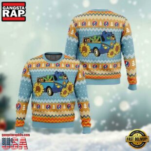 Grateful Dead Bus Grateful Dead For Family Christmas Ugly Sweater