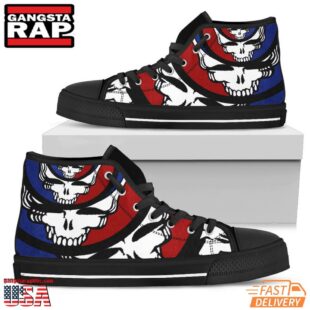 Grateful Dead High Top Canvas Sneakers Shoes Black