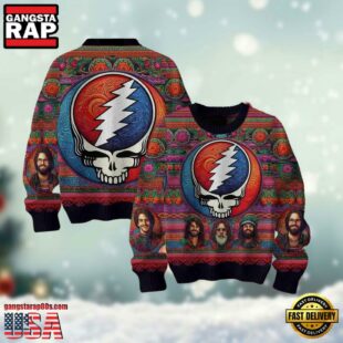 Grateful Dead Music Band Portrait Christmas Ugly Sweater