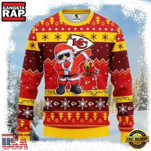 Kansas City Chiefs Dabbing Santa Claus Ugly Christmas Sweater