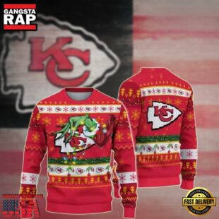 Kansas City Chiefs Grinch Hand NFL Red Color Ugly Christmas Sweater