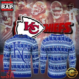 Kansas City Chiefs Royals NFL Blue Color Ugly Christmas Sweater