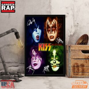 Kiss Band With Signature Poster Canvas