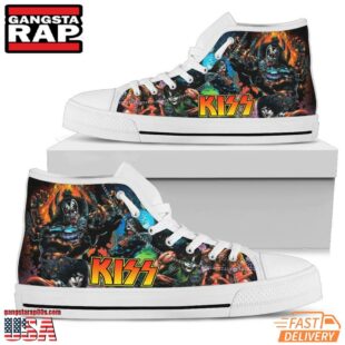 Kiss High Top Canvas Sneakers Shoes For Fans Lovers