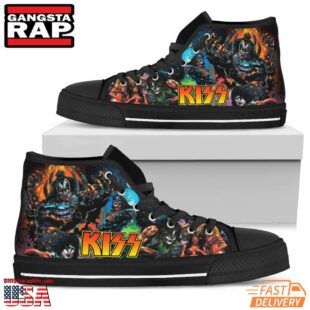 Kiss High Top Canvas Sneakers Shoes For Fans Lovers