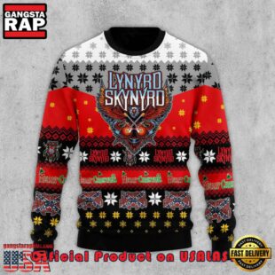 Lynyrd Skynyrd Music Band Snowflakes Ugly Christmas Sweater