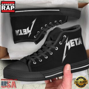 Metallica Band Black Color Classic High Top Canvas Sneakers Shoes