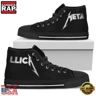 Metallica Band Black Color Classic High Top Canvas Sneakers Shoes