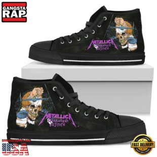 Metallica Band Damaged Justice High Top Canvas Sneakers Shoes