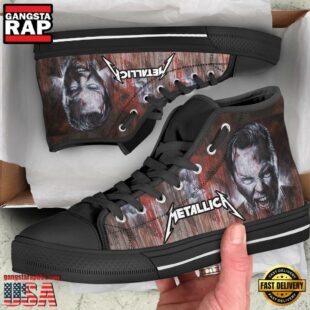 Metallica Band Music Fans High Top Canvas Sneakers Shoes