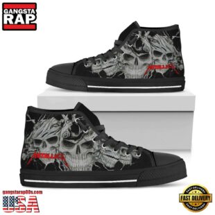 Metallica Band Skull Print High Top Canvas Sneakers Shoes