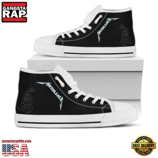 Metallica Black White Classic High Top Canvas Sneakers Shoes