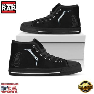 Metallica Black White Classic High Top Canvas Sneakers Shoes