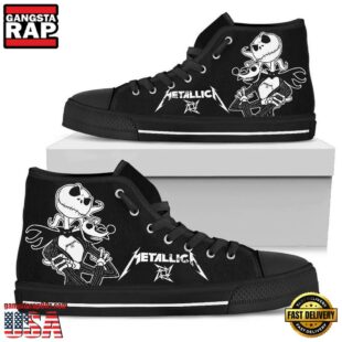 Metallica Fans Lover Black Color High Top Canvas Sneakers Shoes