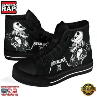 Metallica Fans Lover Black Color High Top Canvas Sneakers Shoes