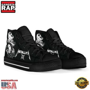 Metallica Fans Lover Black Color High Top Canvas Sneakers Shoes