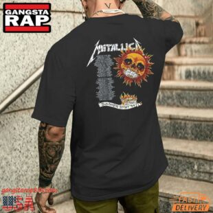 Metallica Flaming Skull Tour 94 Back Print T Shirt