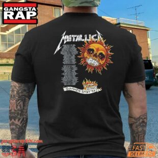 Metallica Flaming Skull Tour 94 Back Print T Shirt