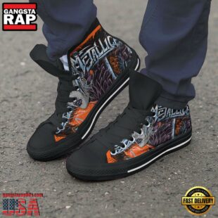 Metallica Music Fans High Top Canvas Sneakers Shoes