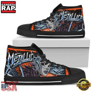 Metallica Music Fans High Top Canvas Sneakers Shoes