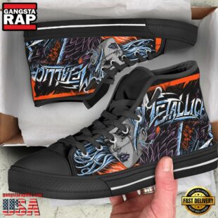 Metallica Music Fans High Top Canvas Sneakers Shoes